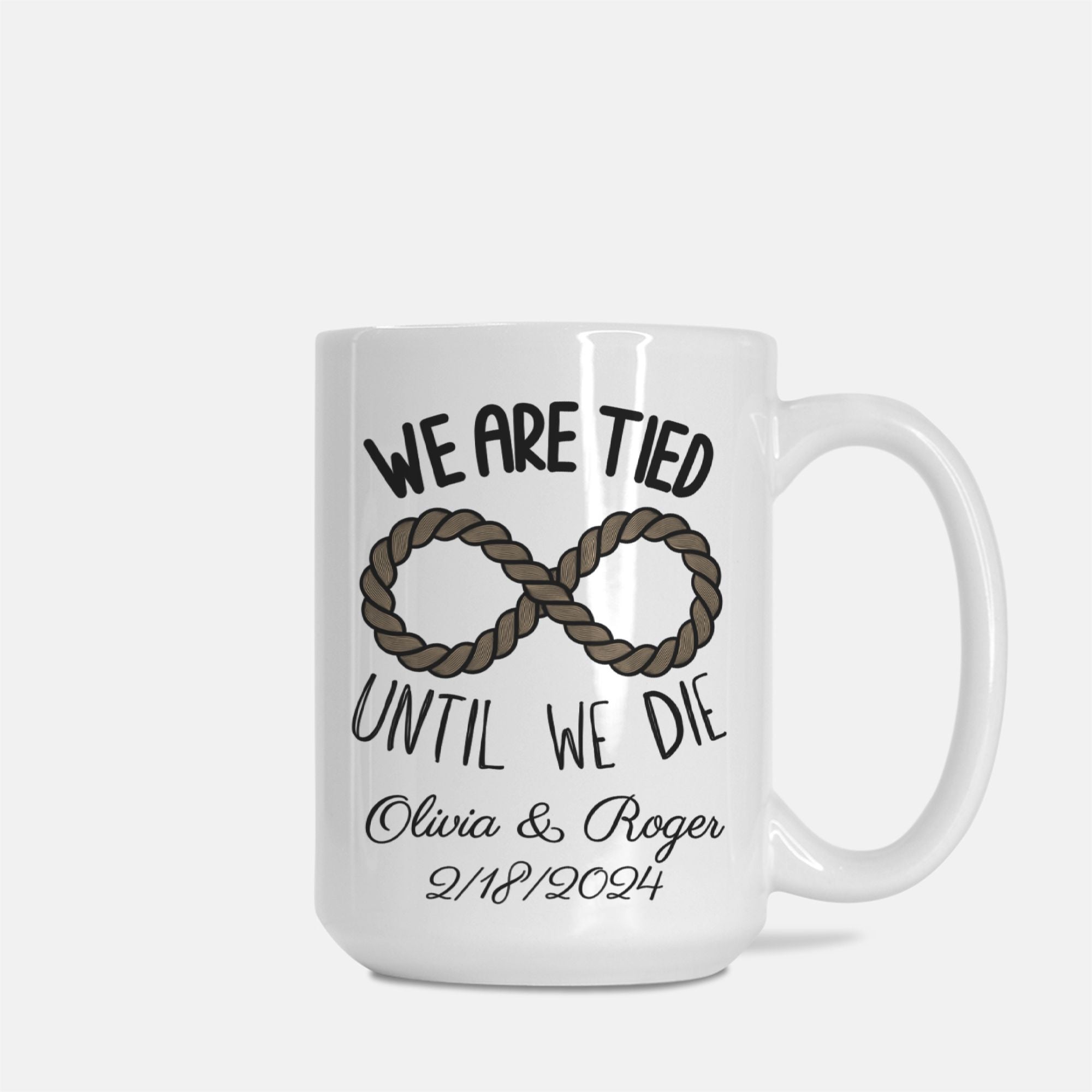Personalized Anniversary Mug Tied Until We Die