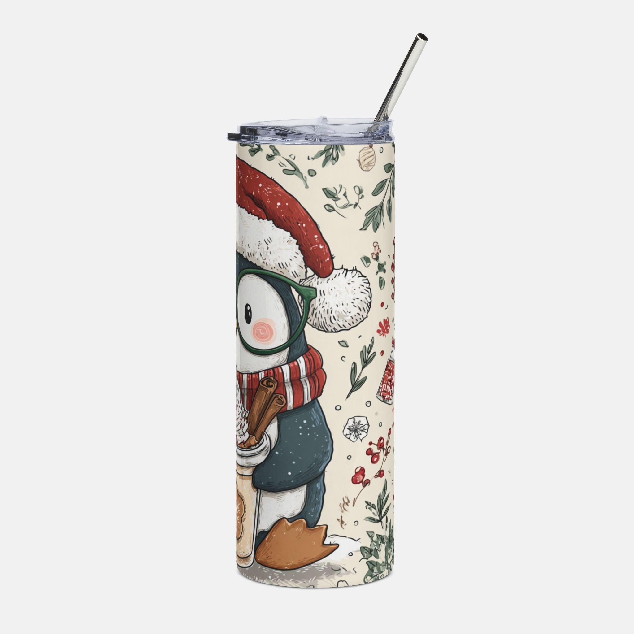 Festive Penguin Stainless Steel Tumbler, 20oz
