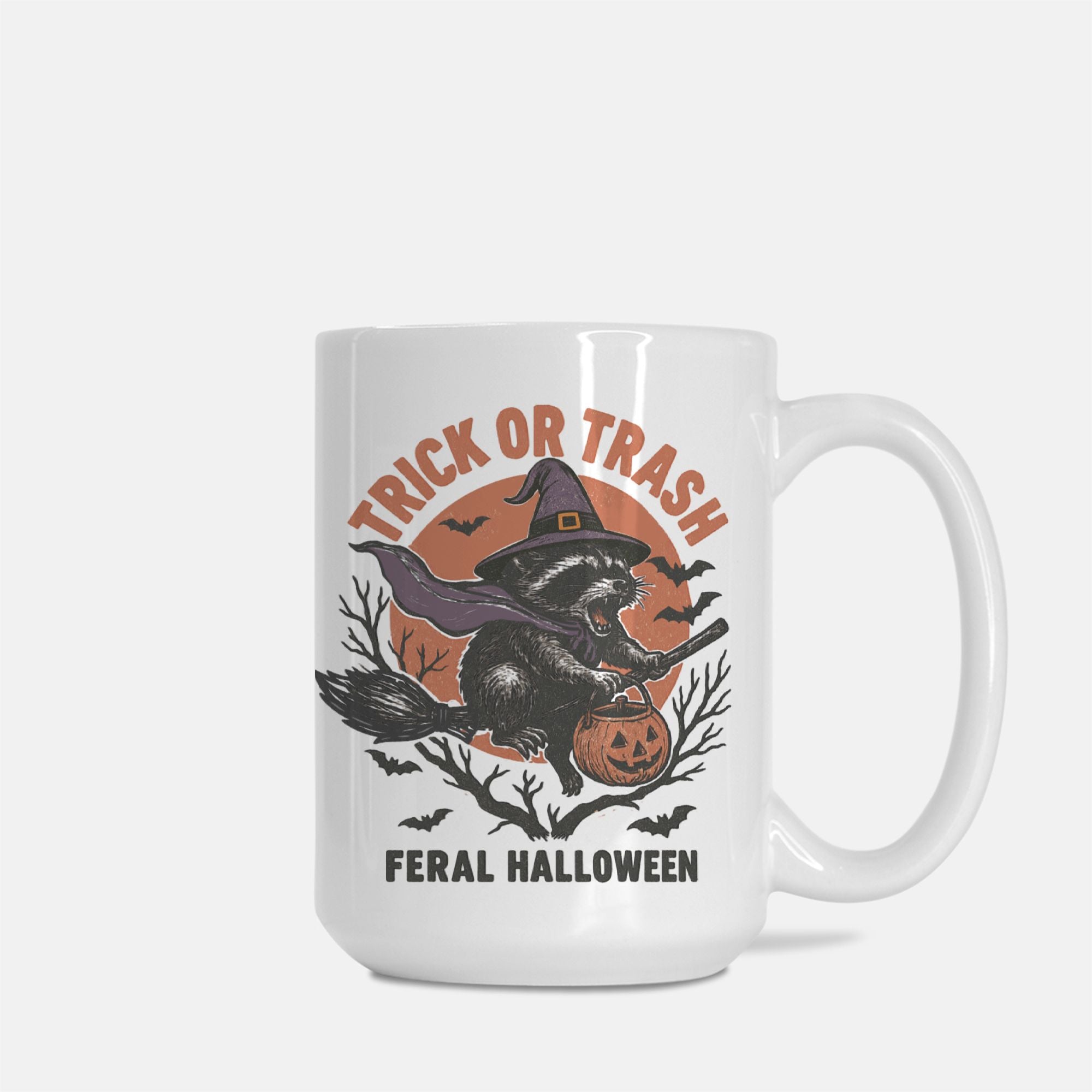 Trick or Trash Raccoon Mug Deluxe 15oz.