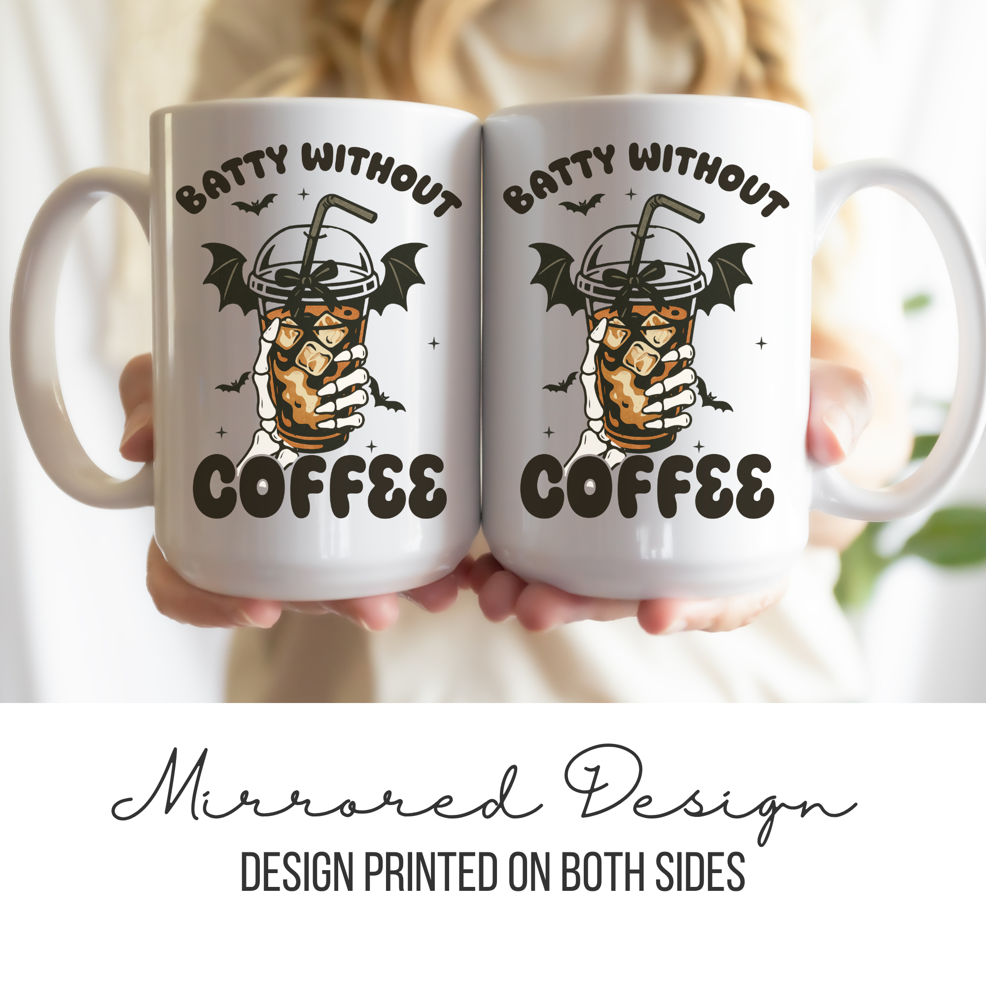 Halloween Batty Without Coffee Mug Deluxe 15oz.