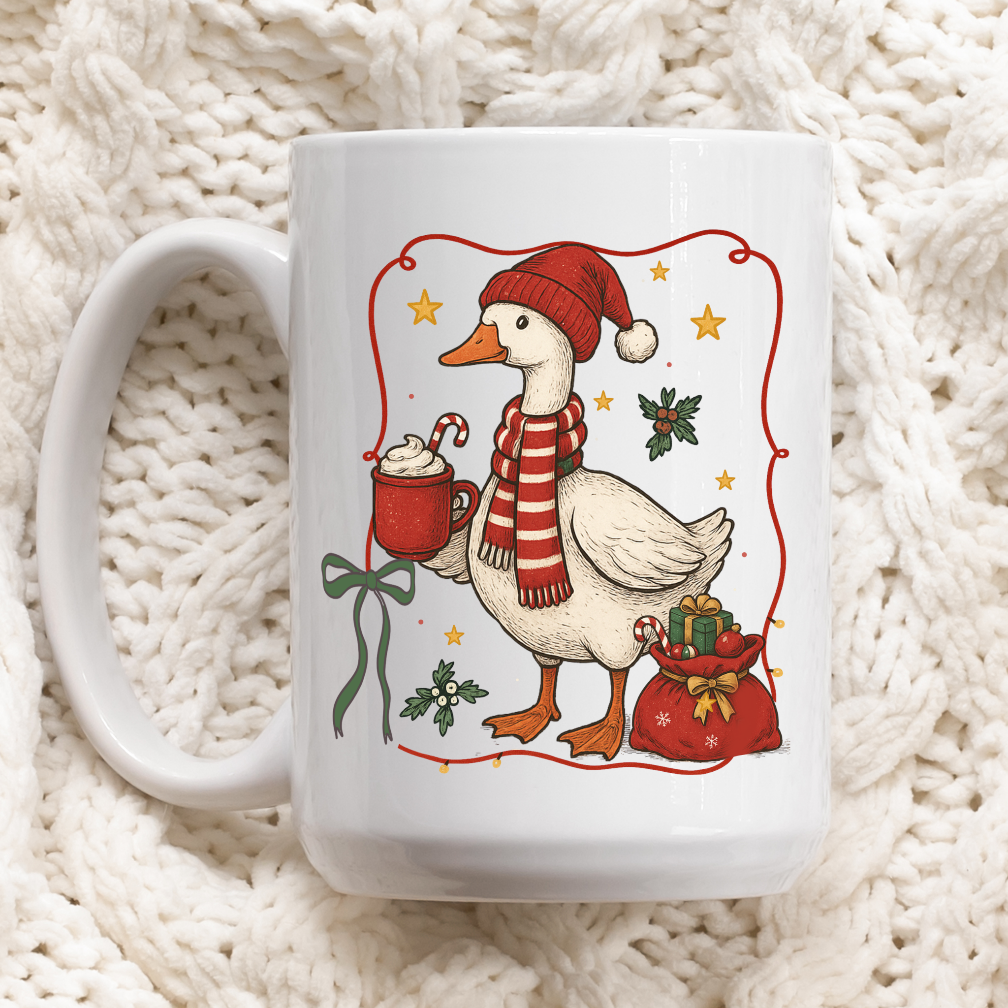 Cocoa Christmas Goose Glossy Mug