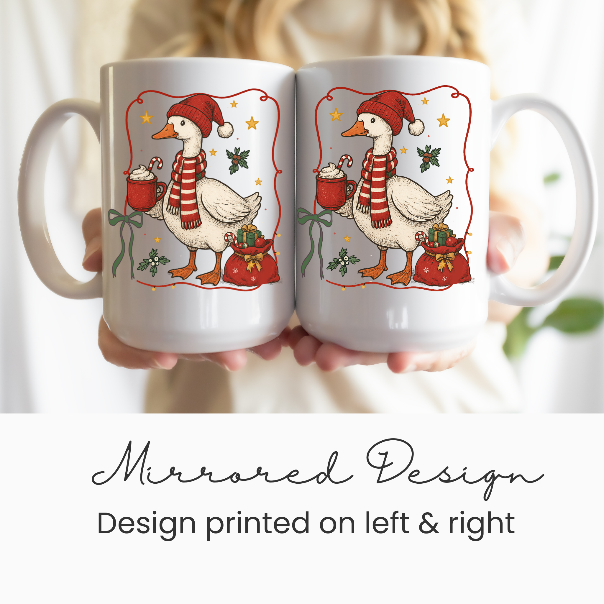 Cocoa Christmas Goose Glossy Mug