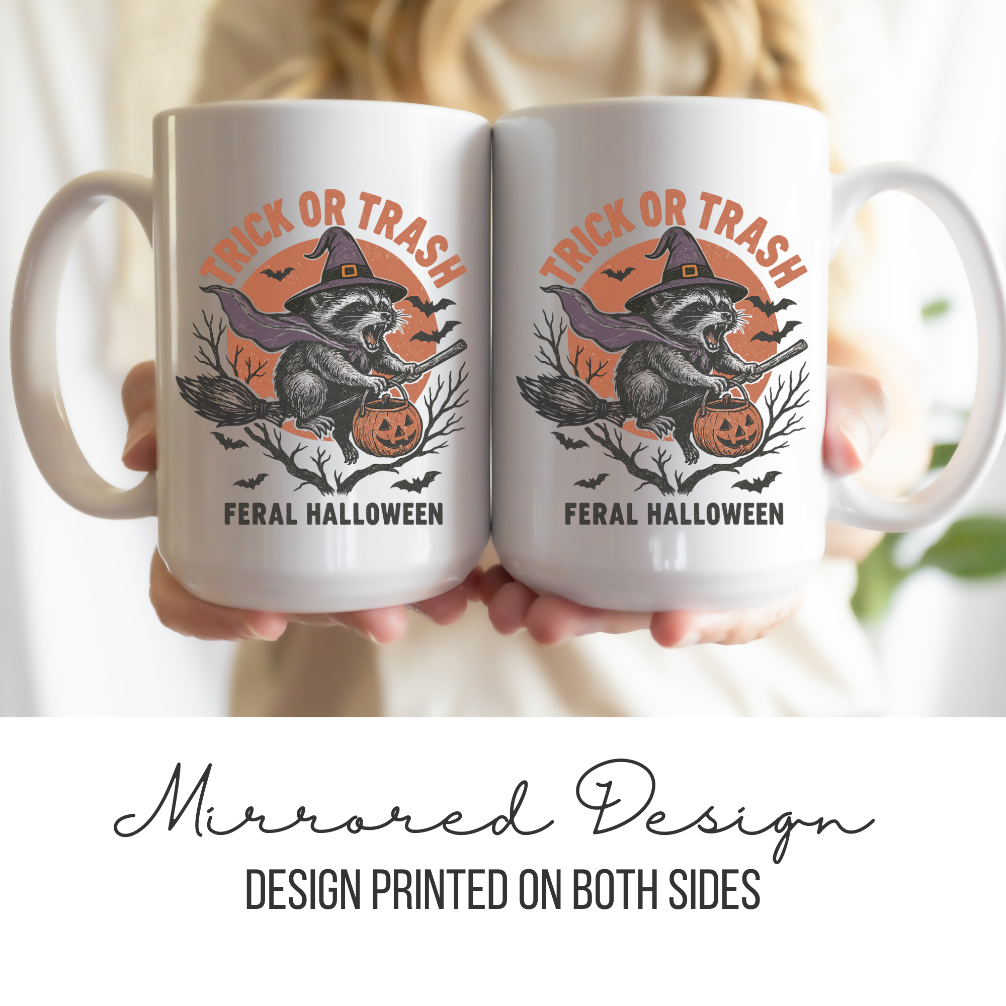 Trick or Trash Raccoon Mug Deluxe 15oz.