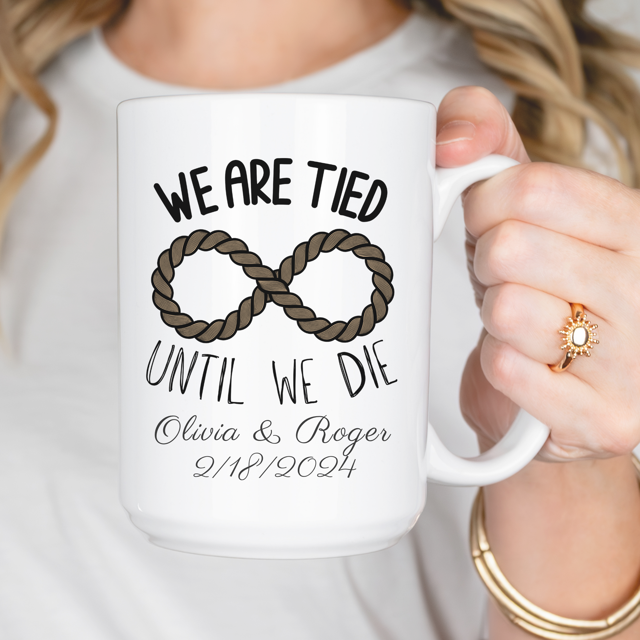 Personalized Anniversary Mug Tied Until We Die