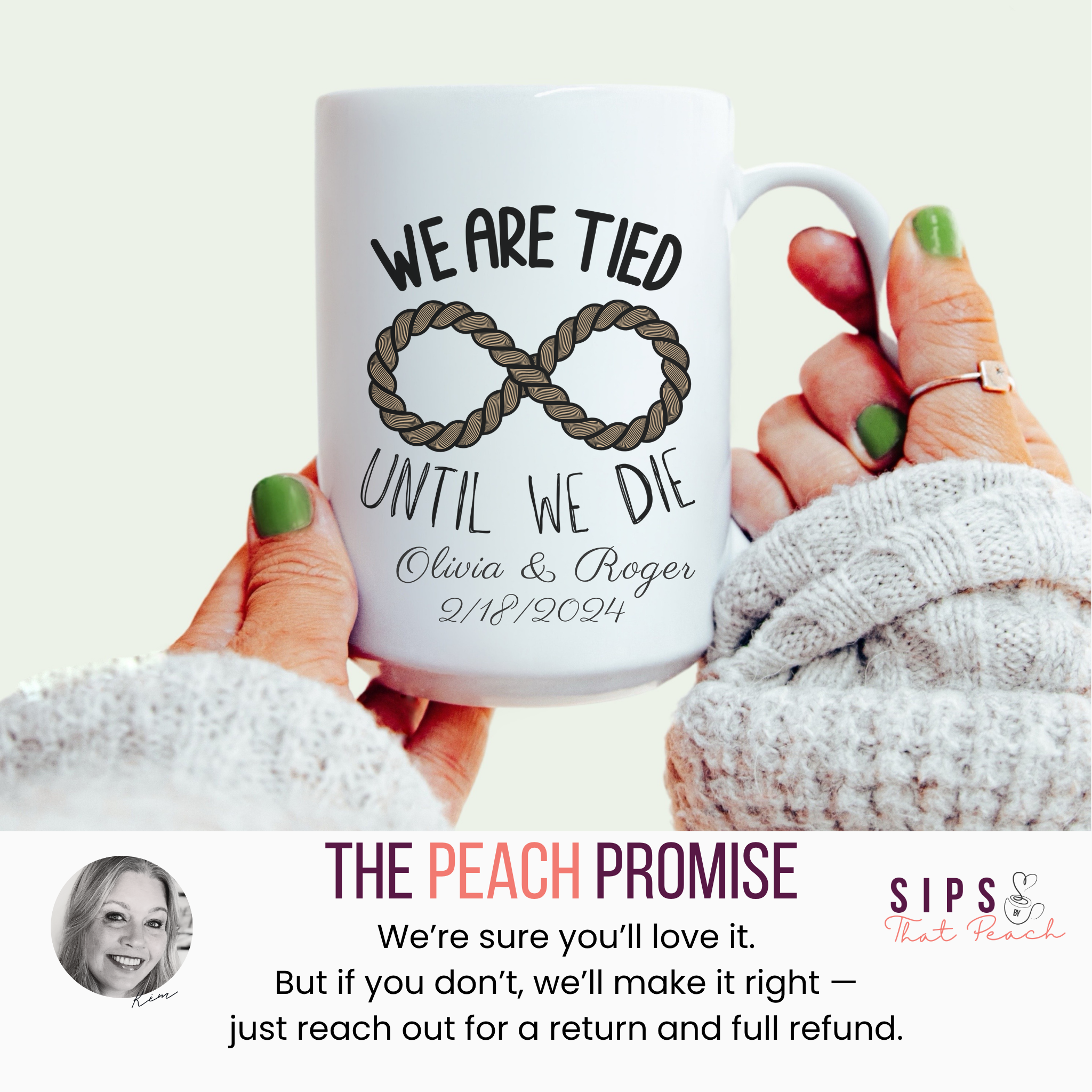 Personalized Anniversary Mug Tied Until We Die