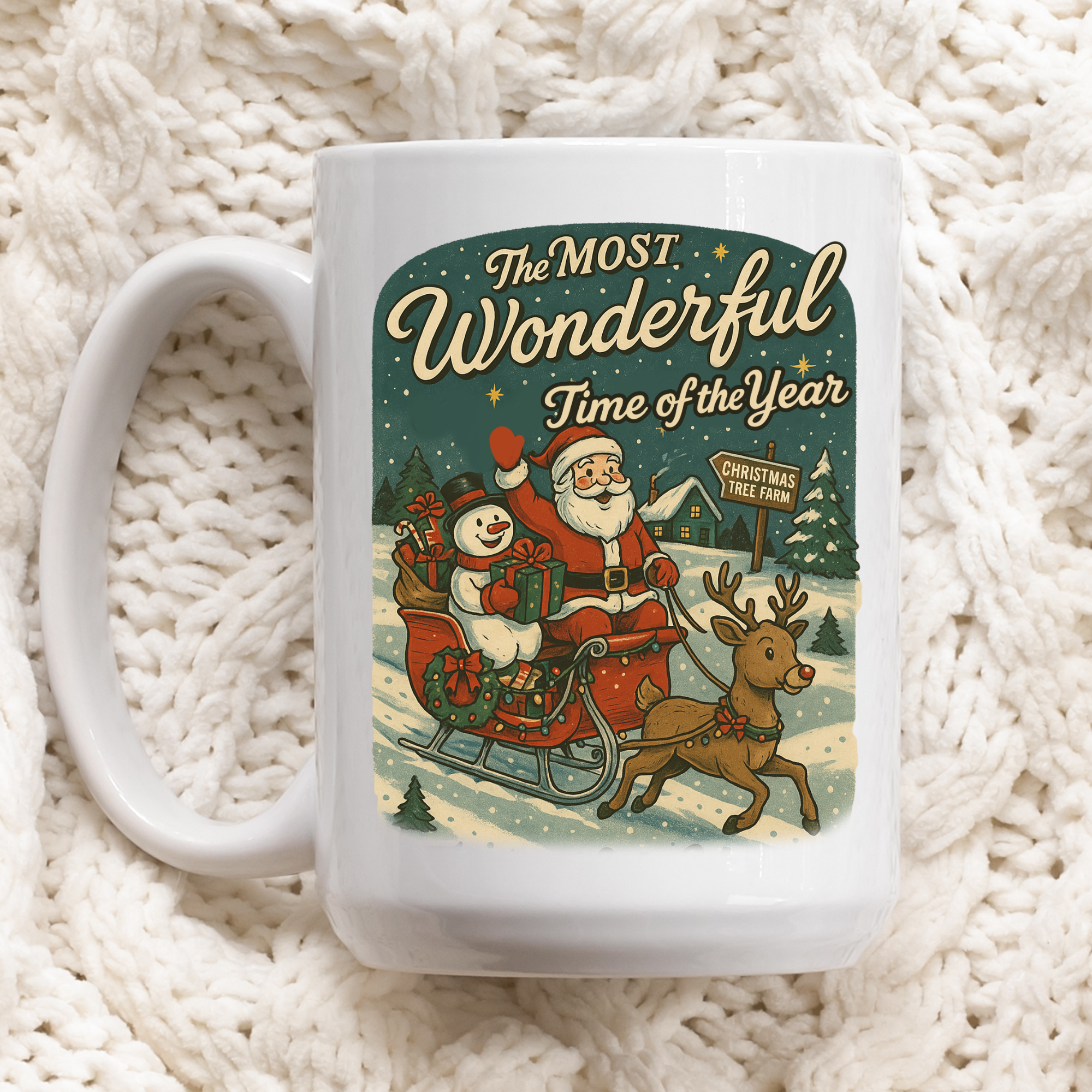 Santa Most Wonderful Time Mug Deluxe 15oz.