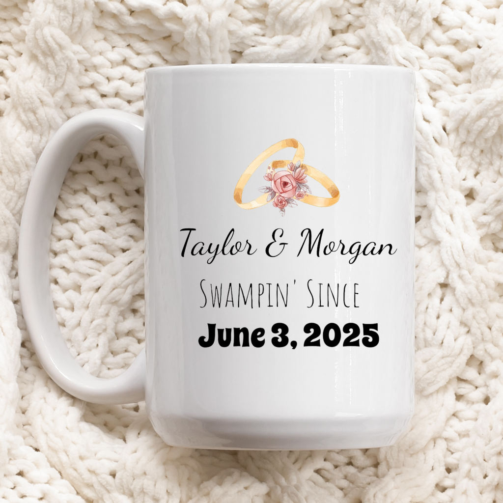 Wildly Wed Snarky Alligator Wedding Mug - Newly Wed Present