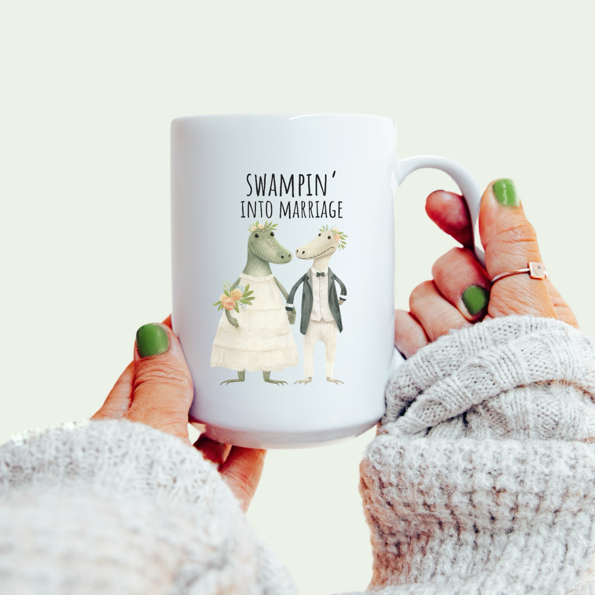 Wildly Wed Snarky Alligator Wedding Mug - Newly Wed Present