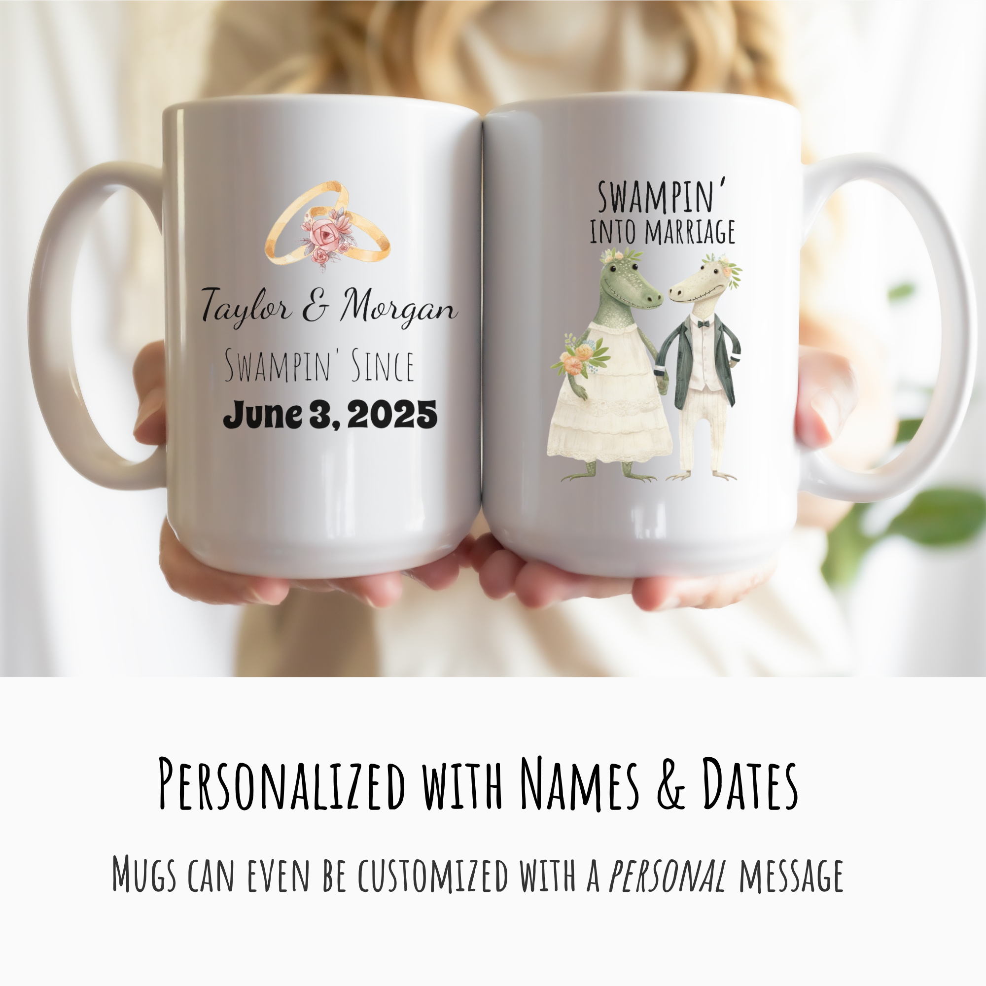 Wildly Wed Snarky Alligator Wedding Mug - Newly Wed Present