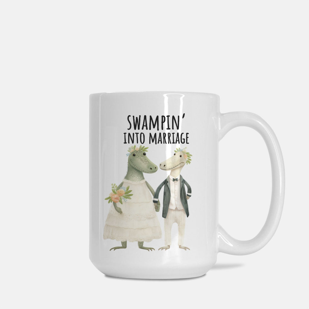 Wildly Wed Snarky Alligator Wedding Mug - Newly Wed Present