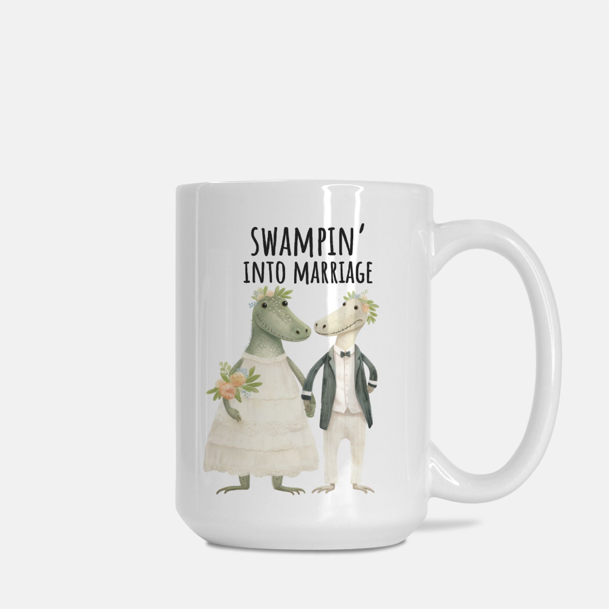 Wildly Wed Snarky Alligator Wedding Mug - Newly Wed Present