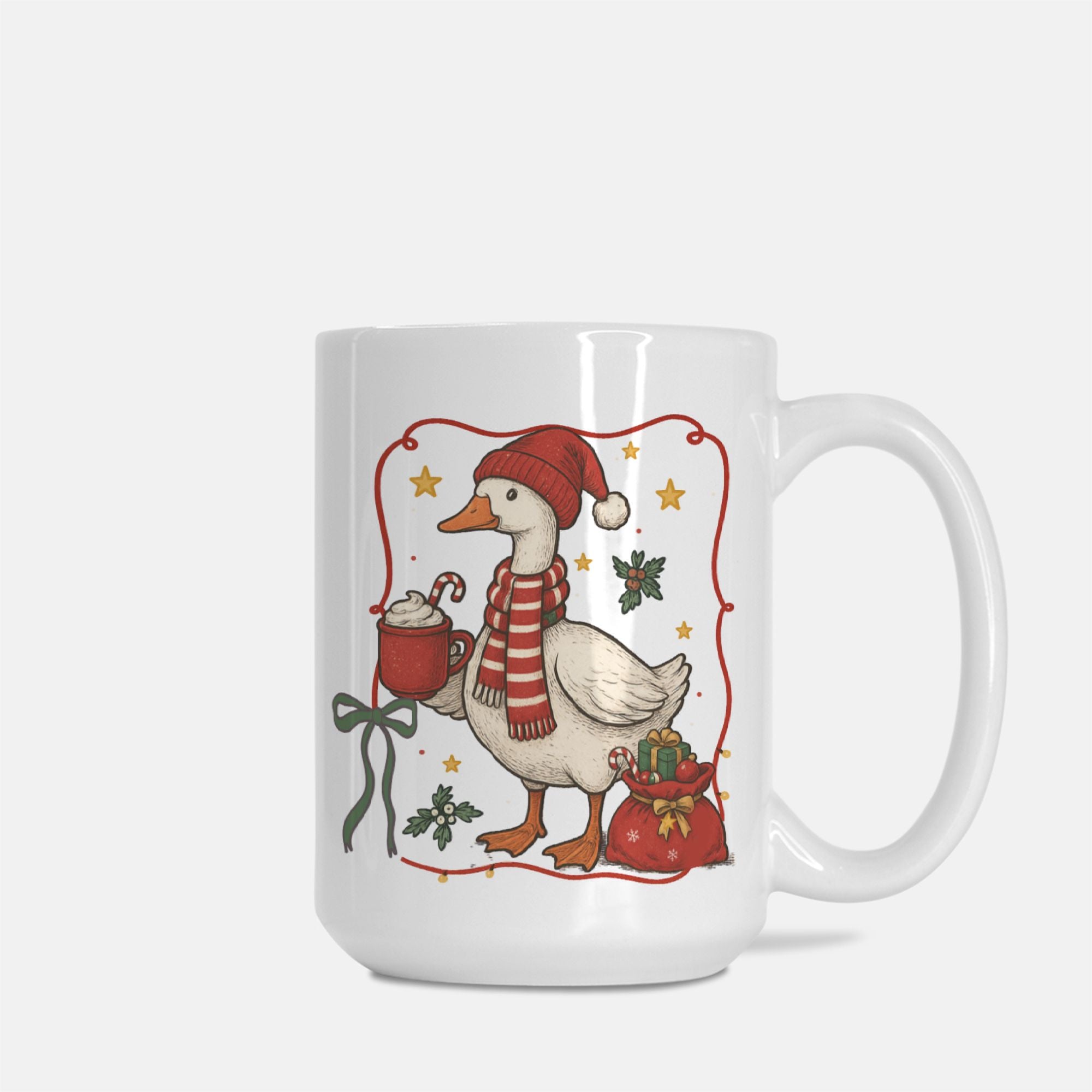 Cocoa Christmas Goose Glossy Mug