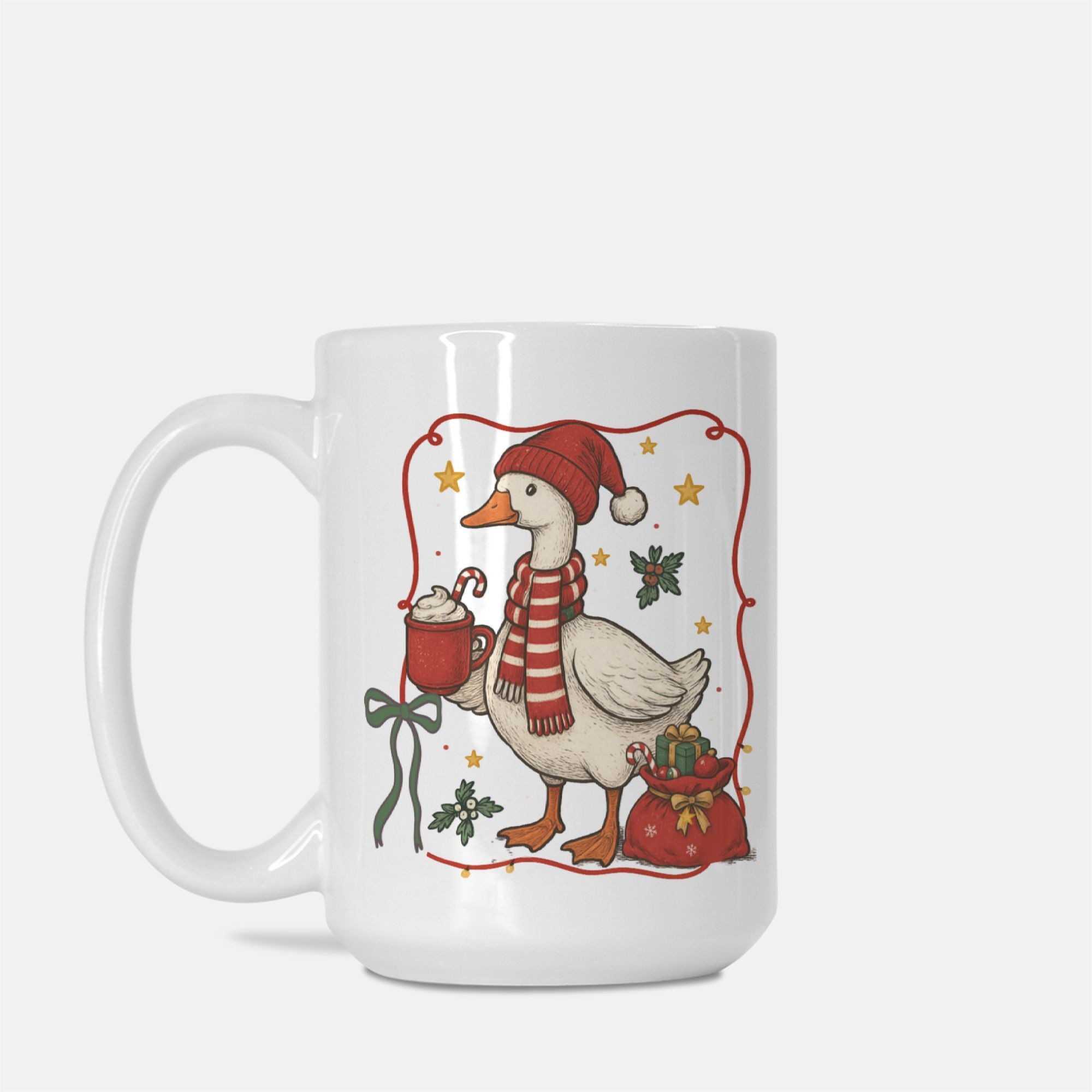 Cocoa Christmas Goose Glossy Mug