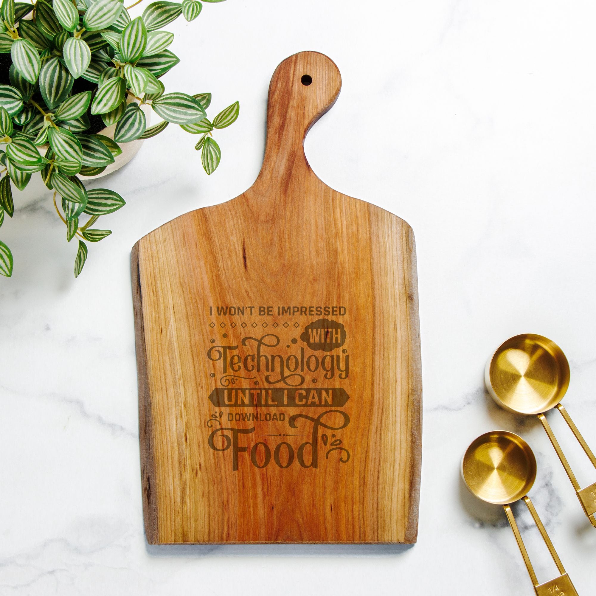Rustic Live Edge Cherry Serving Board- I Won't Be Impressed with Technology