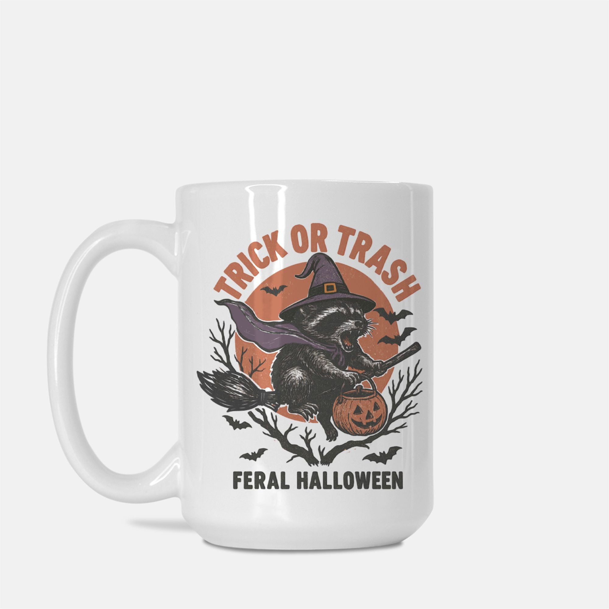 Trick or Trash Raccoon Mug Deluxe 15oz.